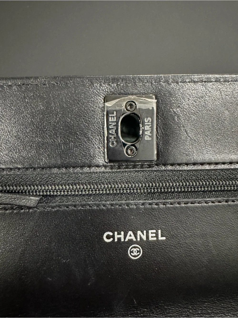 CHANEL Black Quilted Lambskin Crossbody Wallet-on-Chain